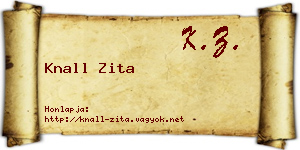 Knall Zita névjegykártya